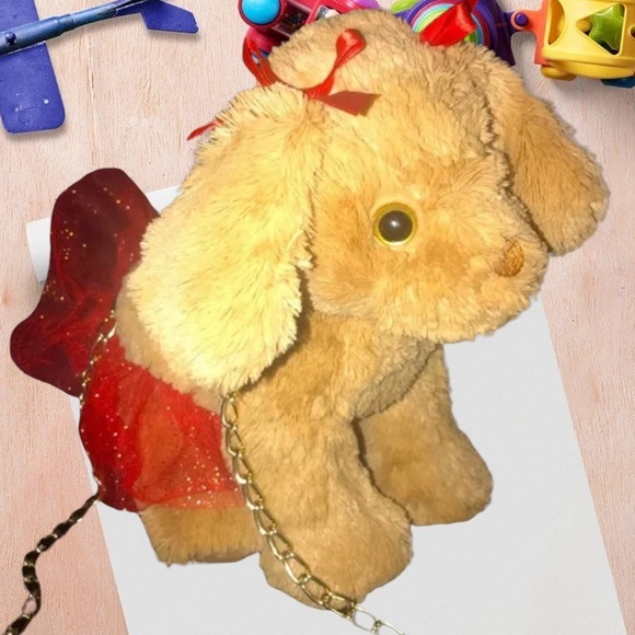 Toby Enterprise Purse Girls Plush Puppy With Red tutu Hand Bag toys stuff animal - Picture 7 of 7